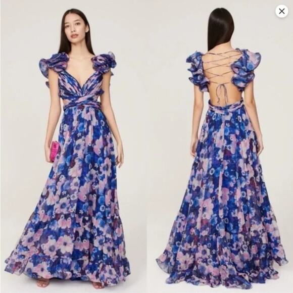 Mac Duggal Floral Cutout Gown - Picture 1 of 12
